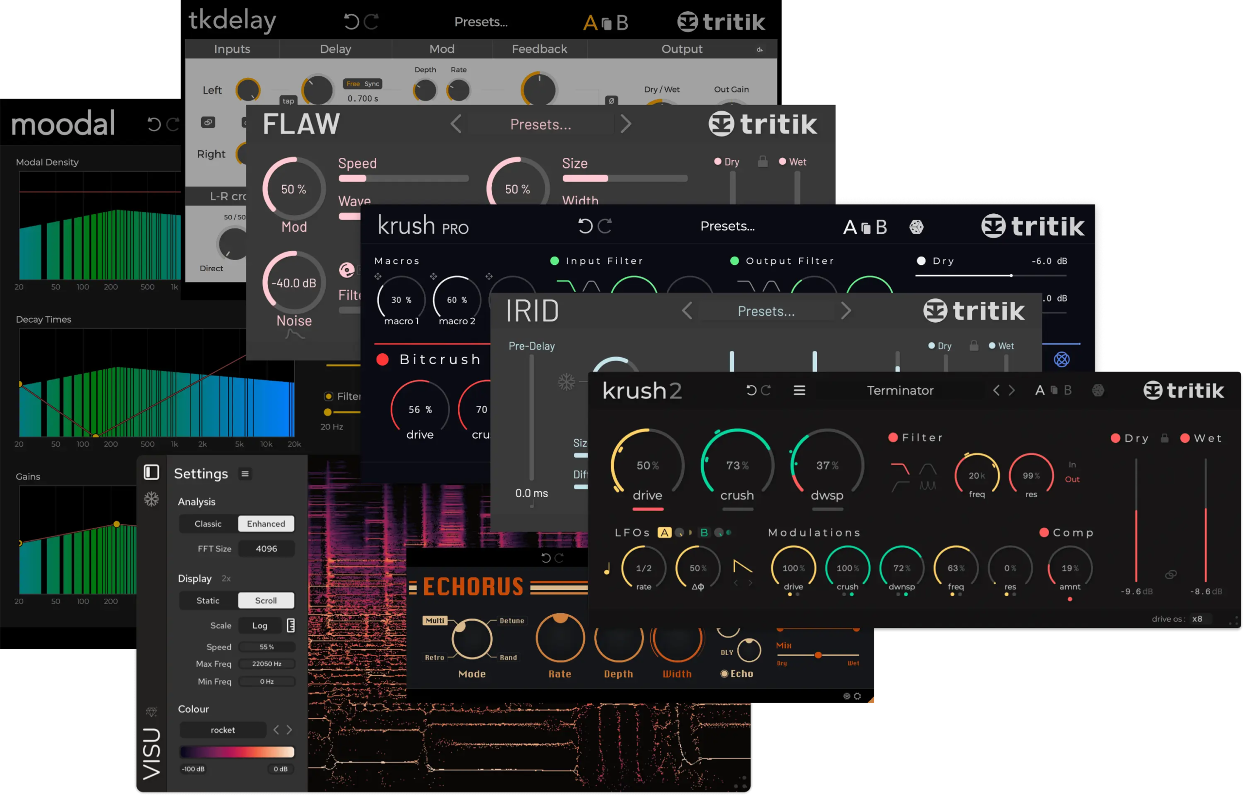 CompleteBundle Interfaces of the eight plugins included in the Tritik Complete Bundle.