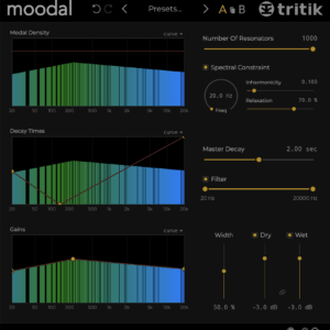 Tritik Moodal resonator plugin User interface